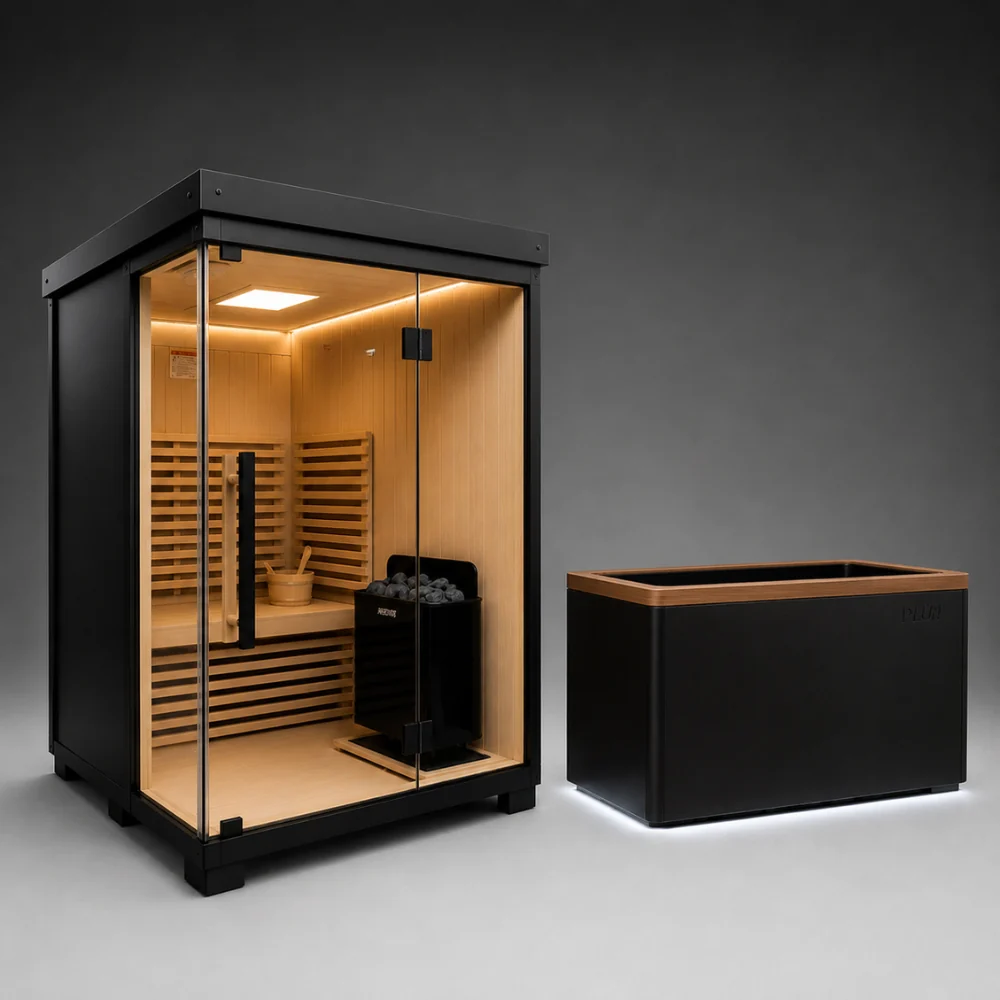 Stealth Cedar Plunge + Titan Sauna Bundle (2)