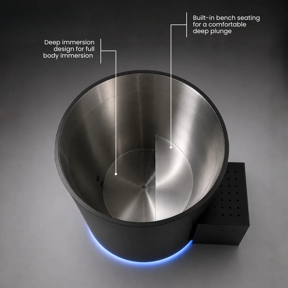 Stealth Luxe Barrel Cold Plunge + 1HP Chiller/Heater - Image 3