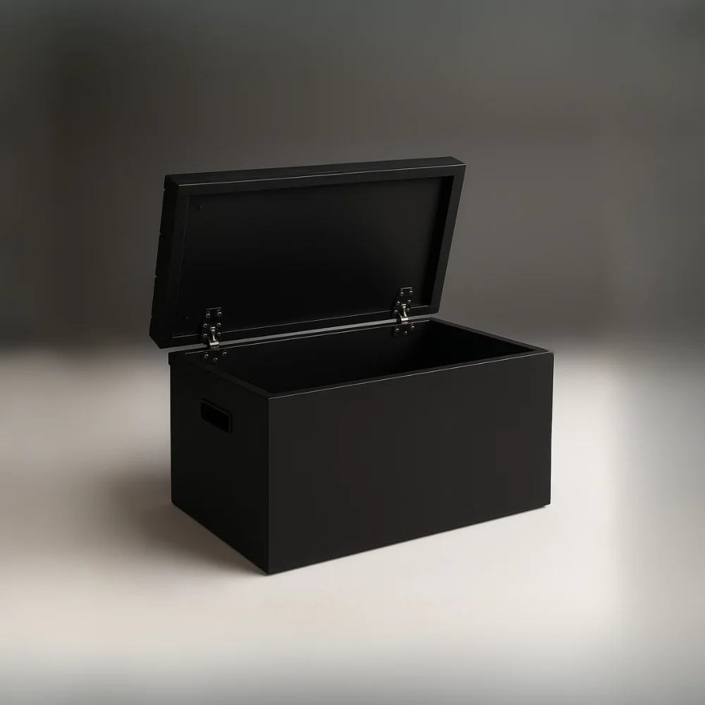 Stealth Black Step Stool with Storage - Image 2